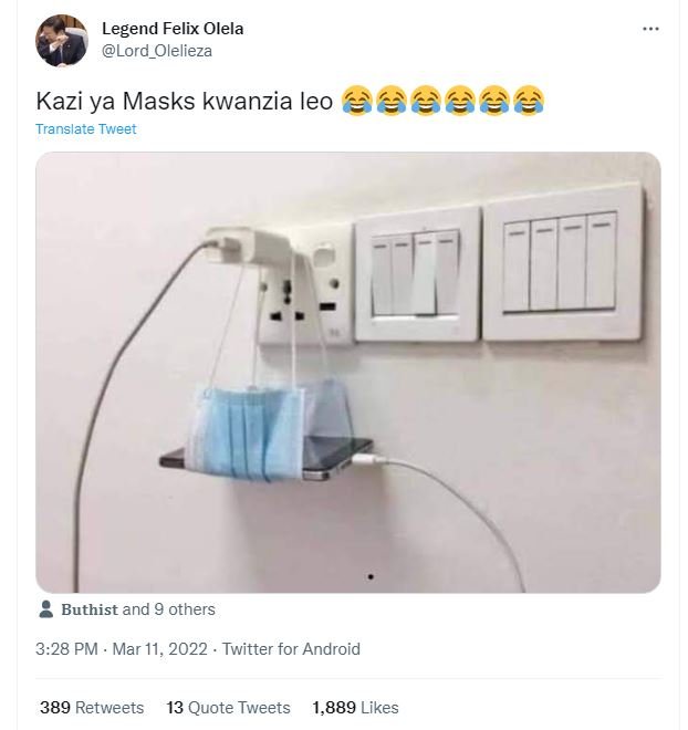 Legend felix olela lord_olelieza kazi ya masks kwanzia leo eeeee translate tweet