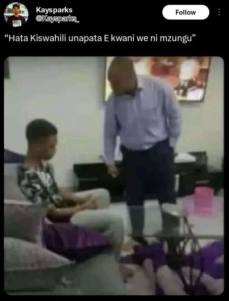 Kaysparks kayspalrks _ follow hata kiswahili unapata e kwani we ni mzungu