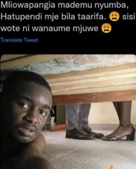 Mliowapangia mademu nyumba, Hatupendi mje bila taarifa. sisi wote ni wanaume mju