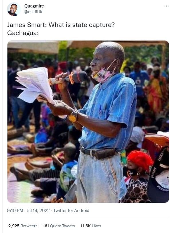 Quagmire esirlittle james smart what is state capture? gachagua 910 pm jul 19, t