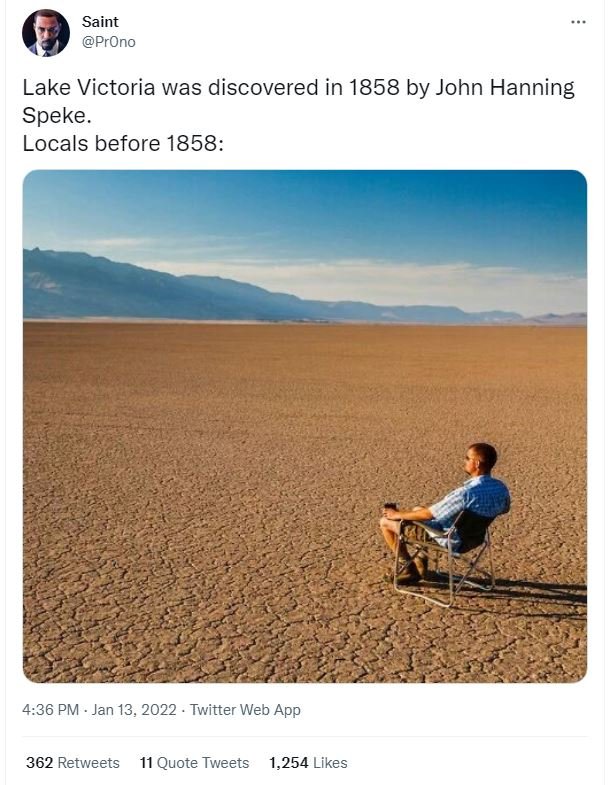 Saint PrOno Lake Victoria was discovered in by John Hanning Speke Locals before