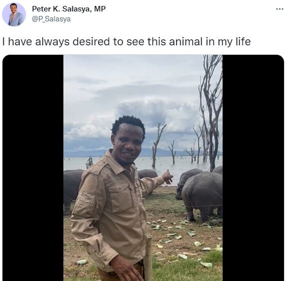 Peter k. salasya mp salasya have always desired to see this animal in my life