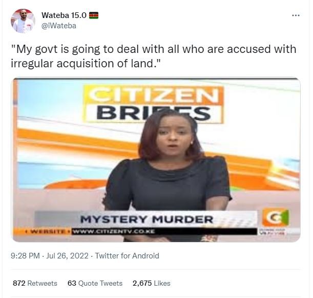 Wateba 15.0 iwateba my govt is going to deal with all who are accused with irreg