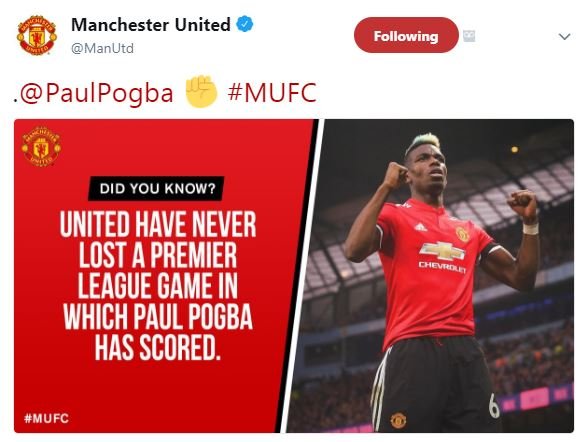 Manchester united manutd following paulpogba mufc did you know? united have neve