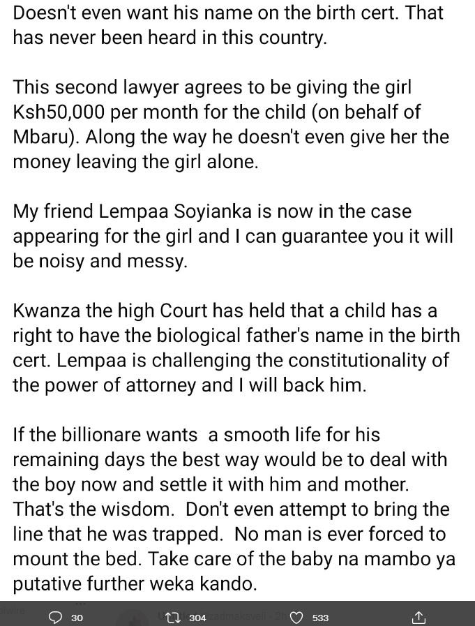 Doesn't even want his name on the birth cert. that has never been heard in this