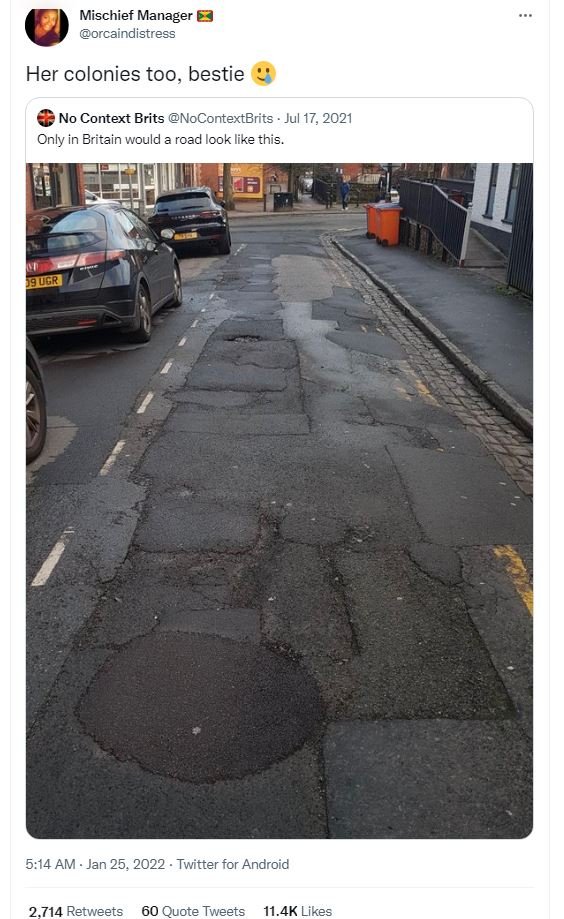 Mischief Manager orcaindistress Her colonies too bestie No Context Brits NoConte