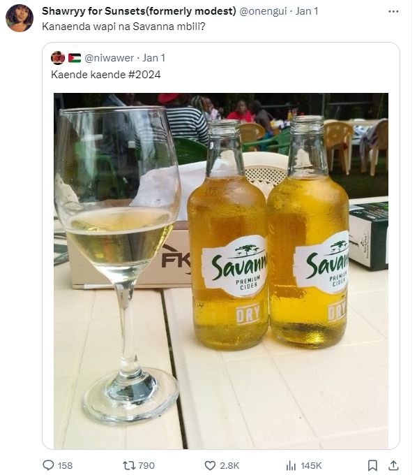 Shawryy for sunsetsformerly modest onengui jan kanaenda wapi na savanna mbili? n