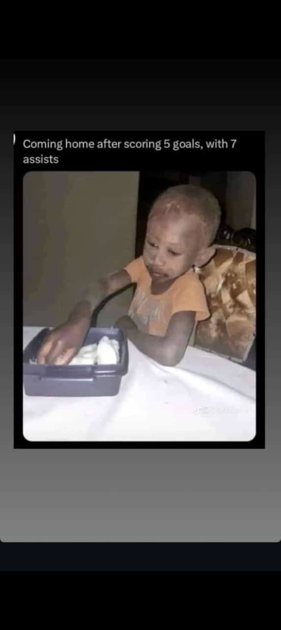 Coming home after scoring 5 goals, with 7 assists