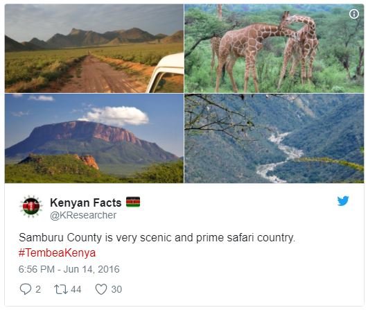 Kenyan facts kresearcher samburu county is very scenic and prime safari country.