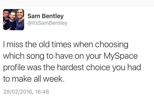 Sam bentley itssambentley miss the old times when choosing which song to have on