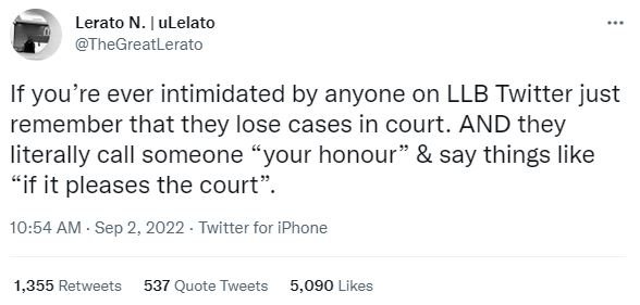 Lerato n ulelato thegreatlerato if you're ever intimidated by anyone on llb twit