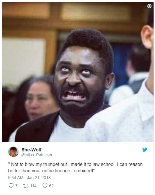 Shewolf. miss_ patriciah not to blow my trumpet but made it to law school can re