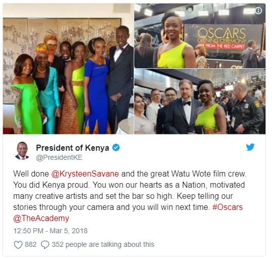 Oscars toc president of kenya presidentke well done krysteensavane and the great
