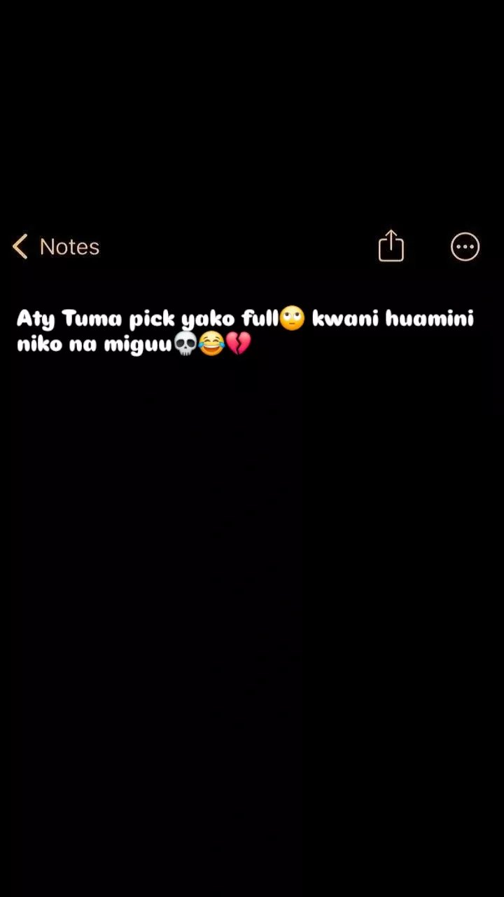 Notes aty tuma pick yako fulle kwani huamini niko na miguu