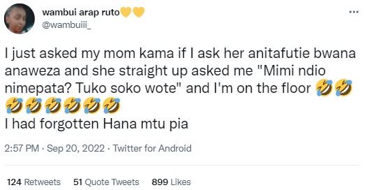 Wambui arap ruto wambuiii_ just asked my mom kama if ask her anitafutie bwana an