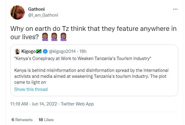 Gathoni lam_gathoni why on earth do tz think that they feature anywhere in our l