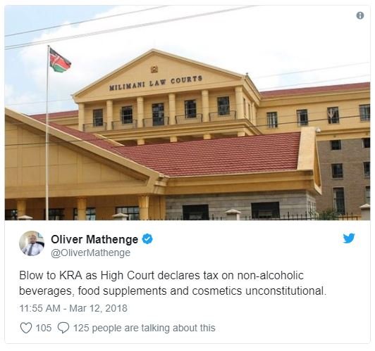 Lay covits ilikani oliver mathenge olivermathenge blow to kra as high court decl