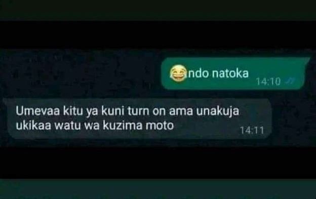 Indo natoka 14,10 umevaa kitu ya kuni turn on ama unakuja ukikaa watu wa kuzima