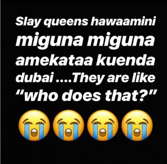 Slay queens hawaamini miguna miguna amekataa kuenda dubai .they are like who doe