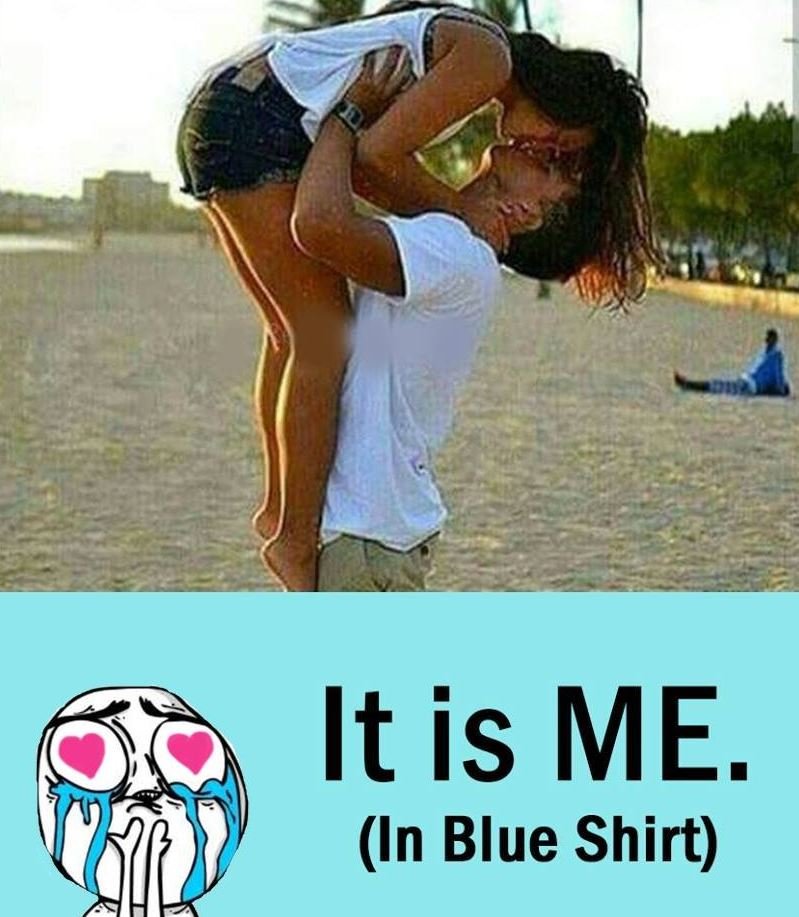 It is me. in blue shirt