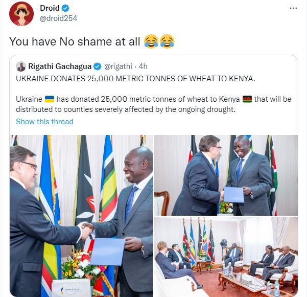 Droid droid254 you have no shame at all 6 rigathi gachagua rigathi . 4h ukraine