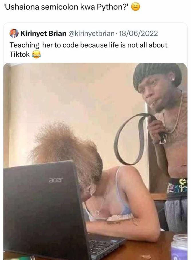 'ushaiona semicolon kwa python?' kirinyet brian kirinyetbrian . 1806 teaching he