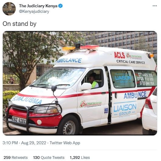 The judiciary kenya kenyajudiciary on stand by acls critical care service ambula