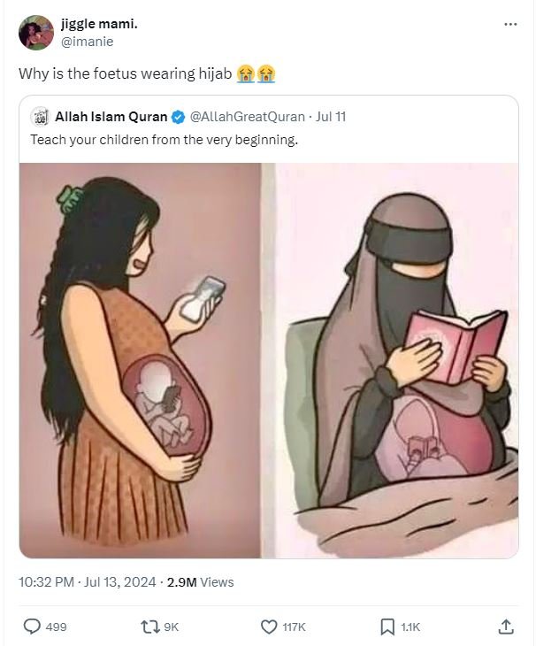 Jiggle mami. imanie why is the foetus wearing hijab 57 allah islam quran allahgr