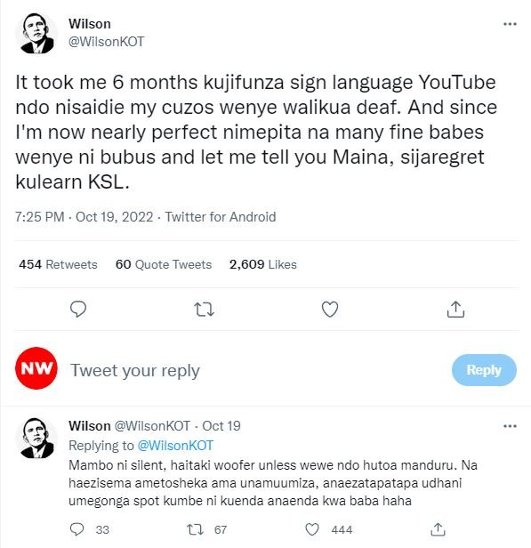 Wilson wilsonkot it took me 6 months kujifunza sign language youtube ndo nisaidi