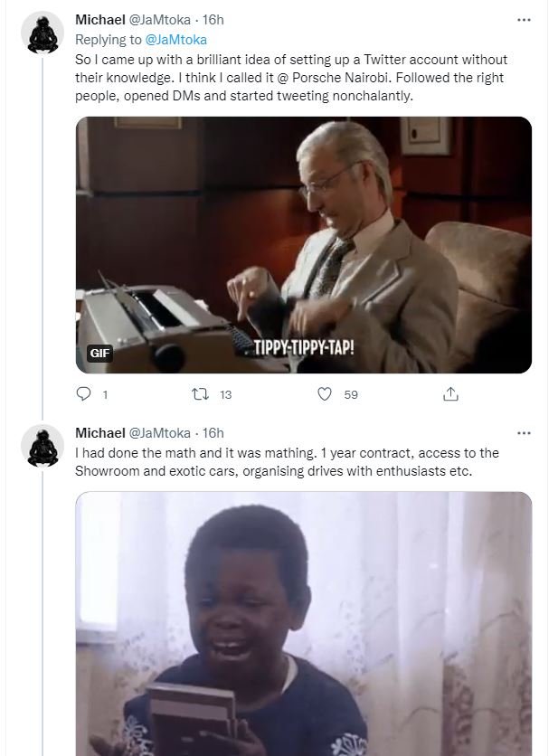 Michael JaMtoka 16h Replying to JaMtoka came up with brilliant idea of setting u