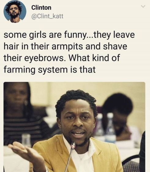 Clinton clint_katt some girls are funnythey leave hair in their armpits and shav