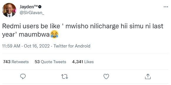 Jayden uo sirglavan redmi users be like mwisho nilicharge hii simu ni last year'