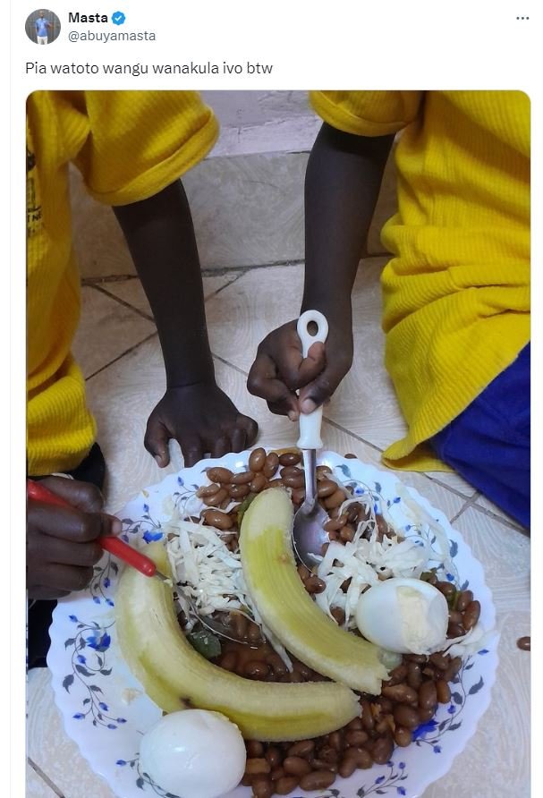 Masta abuyamasta pia watoto wangu wanakula ivo btw
