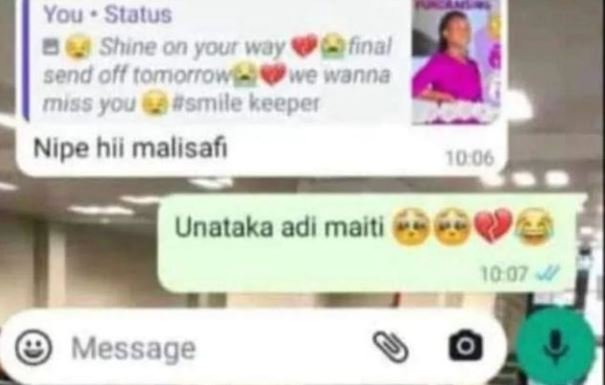 You stalus shine on your wuy final send olf tomorrow we wonna mniss you asmile k