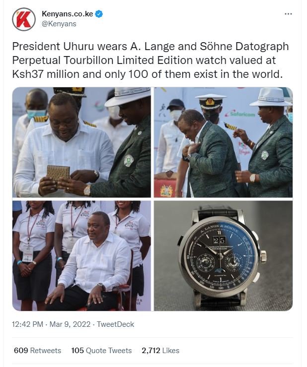Kenyans.co.ke kenyans president uhuru wears a. lange and söhne datograph perpetu