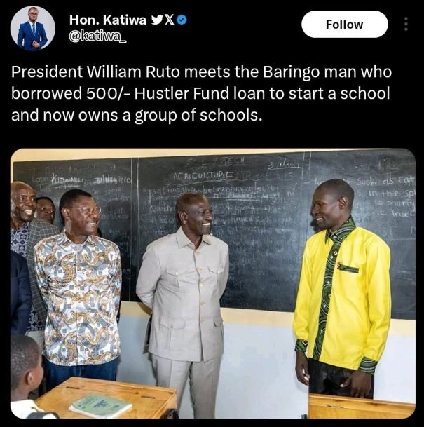 Hon. katiwa x okatu follow president william ruto meets the baringo man who borr