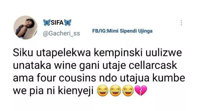 SSSIFA8 Gacheri_ss FBIGMimi Sipendi Ujinga Siku utapelekwa kempinski uulizwe una