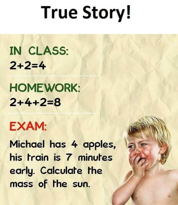 True story! in class 224 homework 2428 exam michael has 4 apples, his train is 7