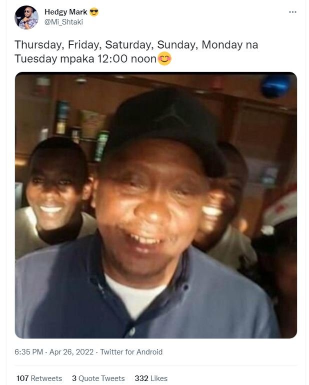 Hedgy mark mi_shtaki thursday friday saturday sunday monday na tuesday mpaka 120