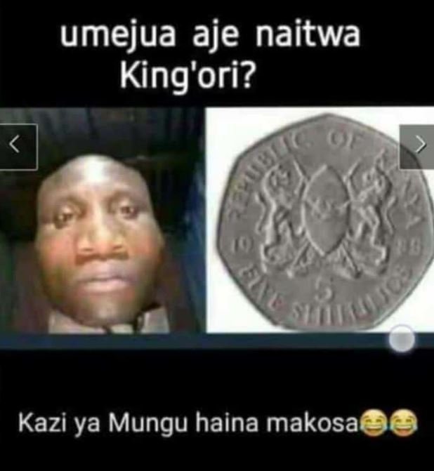 Umejua aje naitwa king' ori? kazi ya mungu haina makosa