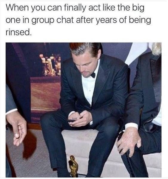 When you can finally act like the big one in group chat after years of being rin