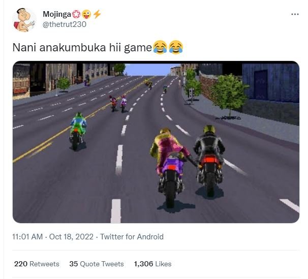 Mojinga thetrut230 nani anakumbuka hii game 11.01 am oct 18, twitter for android