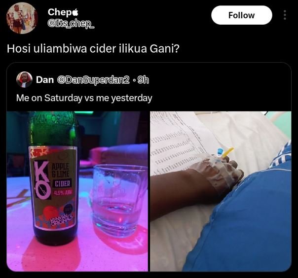 Chepa ischep follow hosi uliambiwa cider ilikua gani? dan dansuperdan22 h me on