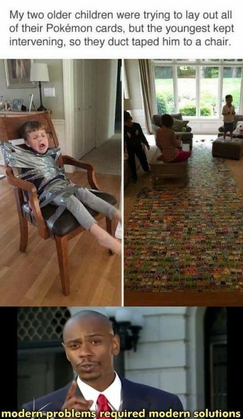 My two older children were trying to lay out all of their pokémon cards, but the