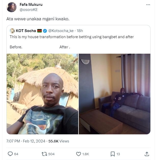 Fafa mukuru osoroke ata wewe unakaa mgeni kwako. kot socha kotsocha_ke 18h this