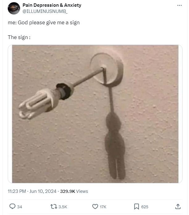 Pain depression anxiety illuminusnumb me god please give me a sign the sign 11.2