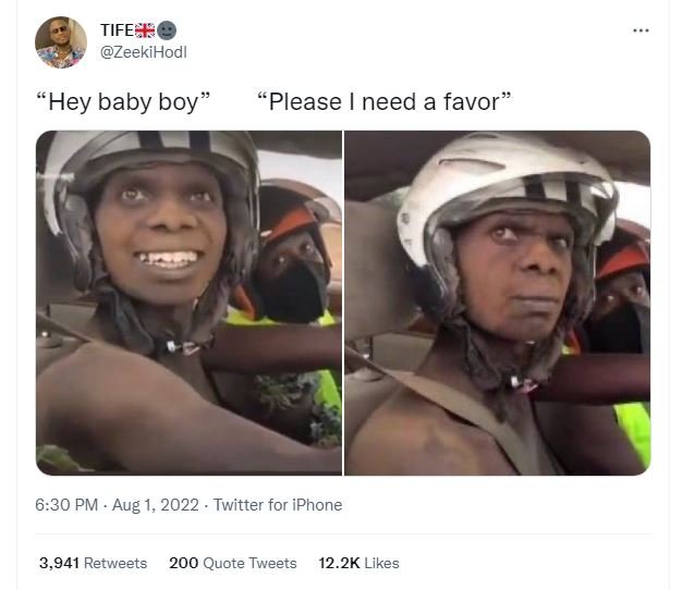 Tife9 zeekihodl hey baby boy please need a favor 6.30 pm . aug 1, twitter for ip