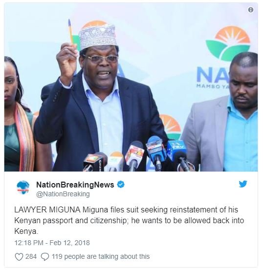 Na kakbo nationbreakingnews nationbreaking lawyer miguna miguna files suit seeki