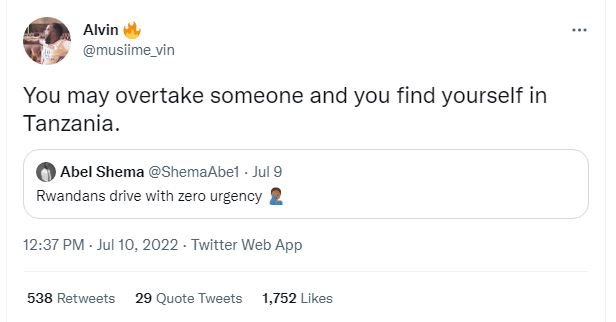 Alvin musiime_vin you may overtake someone and you find yourself in tanzania_ ab