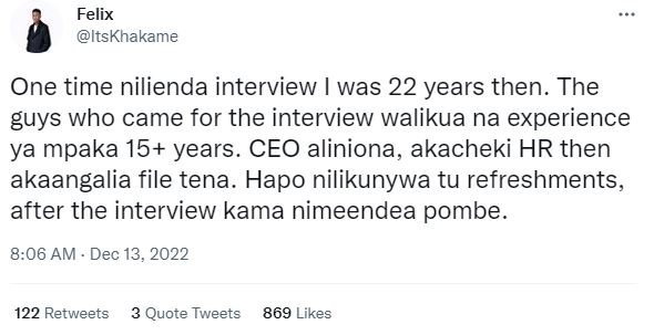 Felix itskhakame one time nilienda interview was 22 years then. the guys who cam